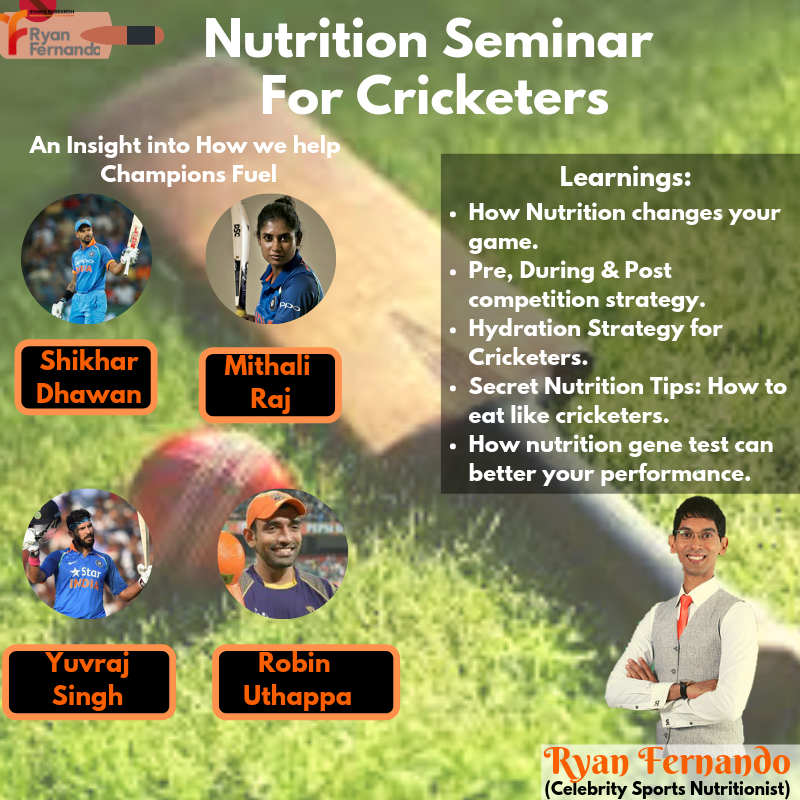 Ryan Fernando - Nutrition For Cricketers- Seminar at KIOC Bangalore